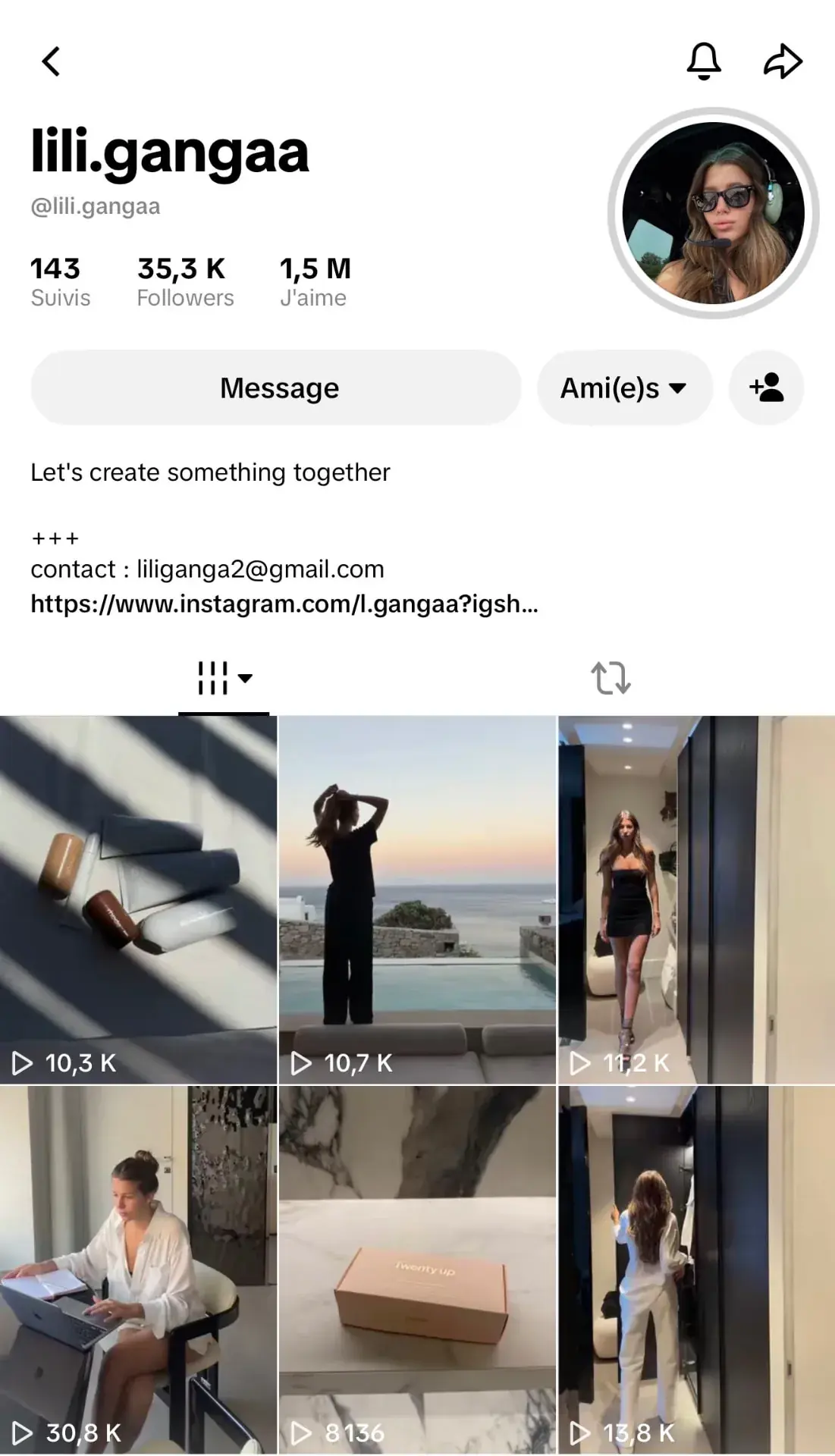 Compte TikTok accompagné par L STUDIO à Paris — contenu mode et beauté