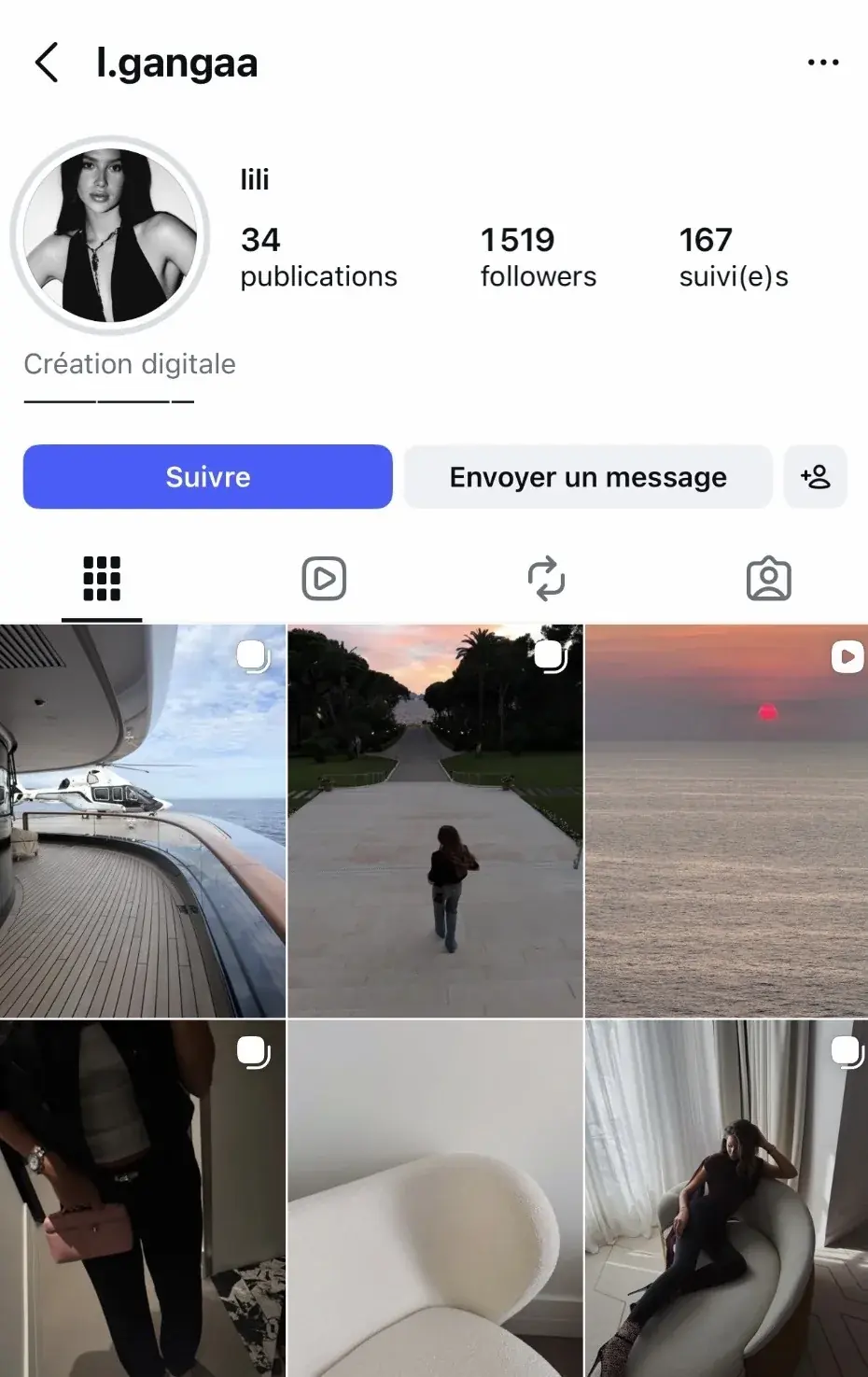 Compte Instagram avant accompagnement L STUDIO, juin 2026 — direction créative Paris