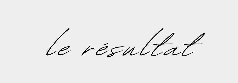 Titre manuscrit Le résultat, image de marque beauté et lifestyle signée L STUDIO à Paris